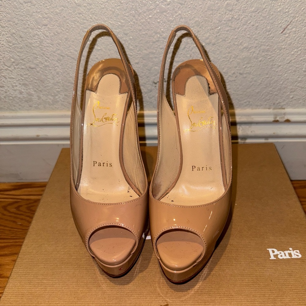 Authentic Christian Louboutin Lady Peep Sling